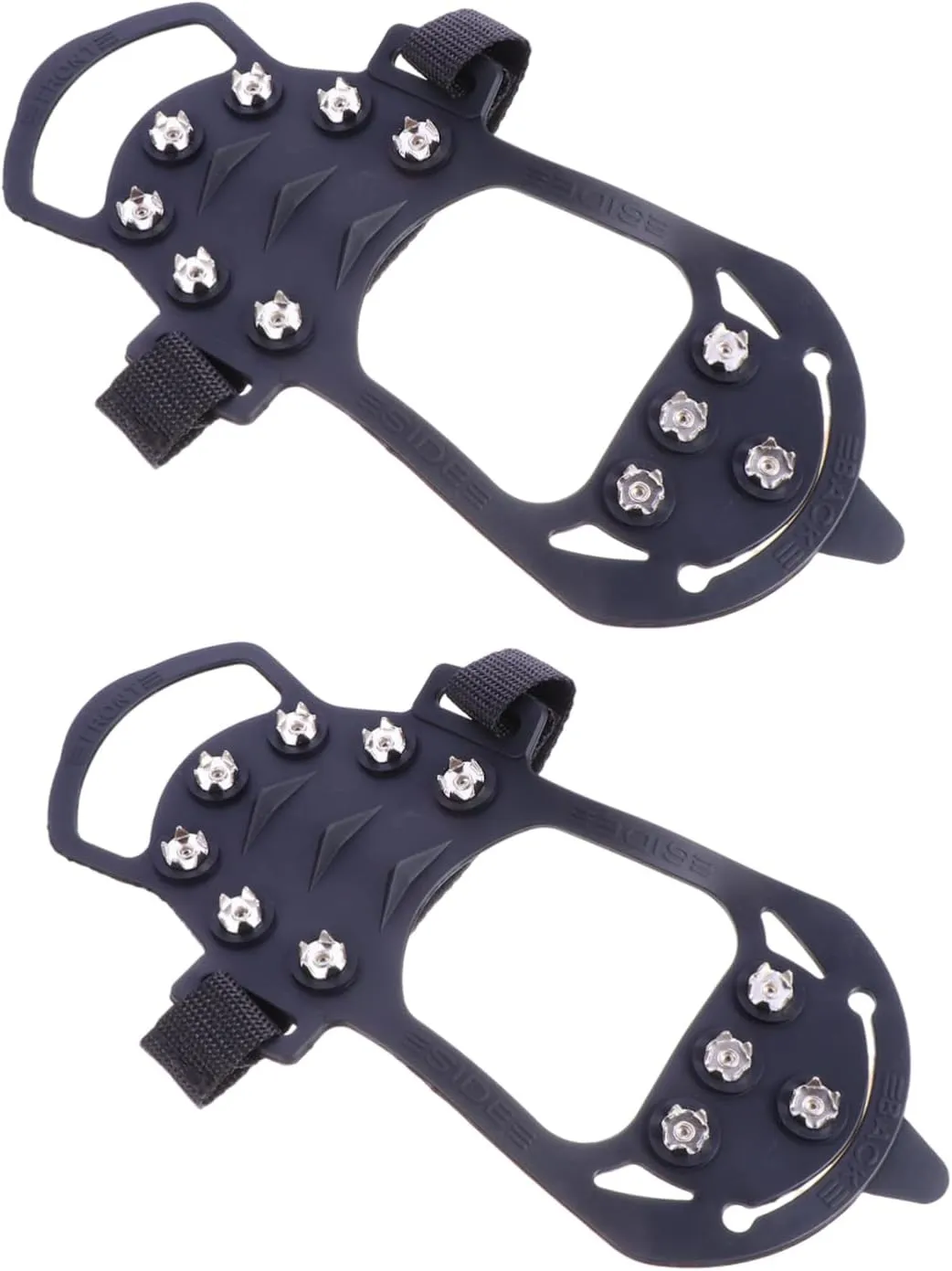 KICHOUSE 2Pcs Skid Ice Shoe Covers with Spikes Lightweight Winter Traction Cleats for Boots and Casual Shoes Easy Installation for Safe Outdoor Hiking and Walking