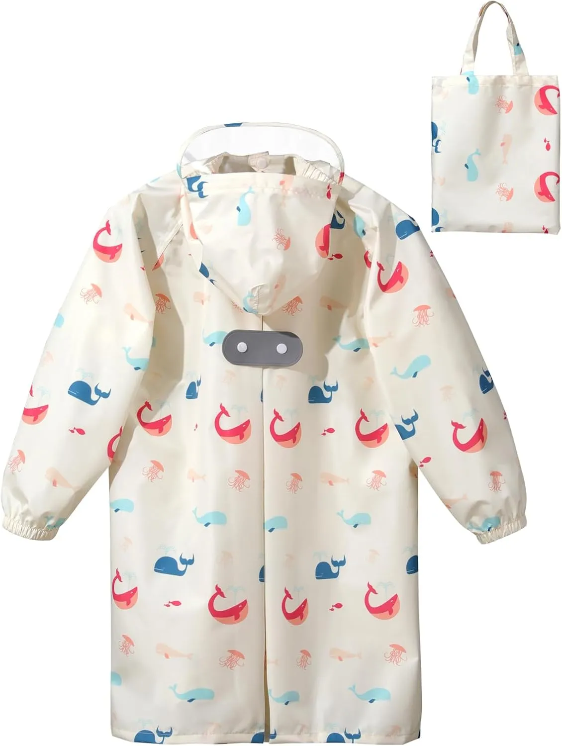 Kids Raincoat Girls Boys Rain Jacket Hooded Rain Poncho Rainproof Cape Rainwear Reusable Outwear