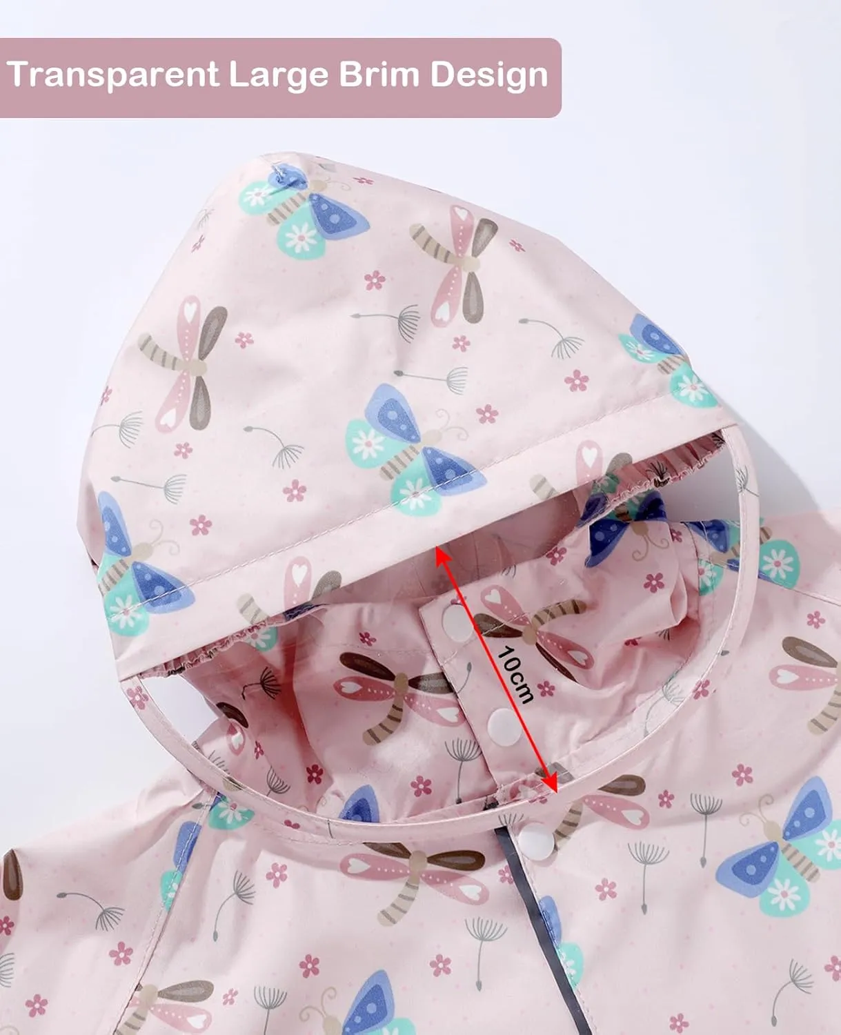 Kids Raincoat Girls Boys Rain Jacket Hooded Rain Poncho Rainproof Cape Rainwear Reusable Outwear