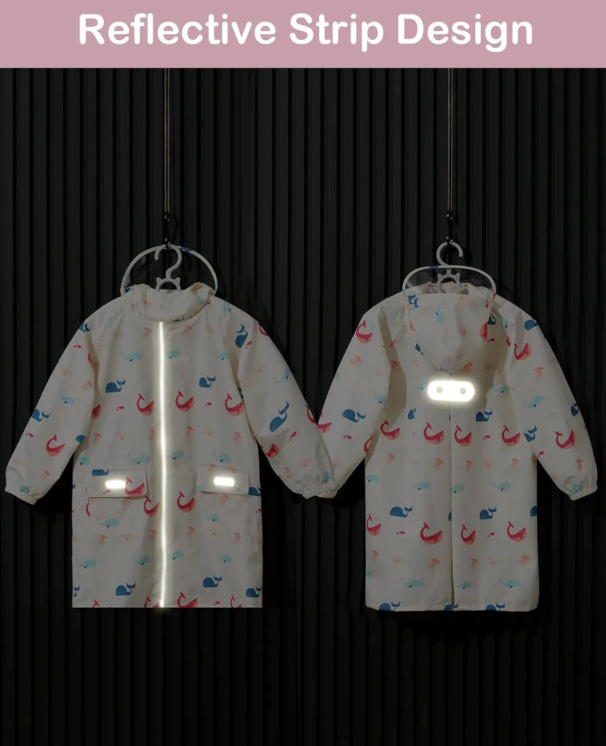 Kids Raincoat Girls Boys Rain Jacket Hooded Rain Poncho Rainproof Cape Rainwear Reusable Outwear