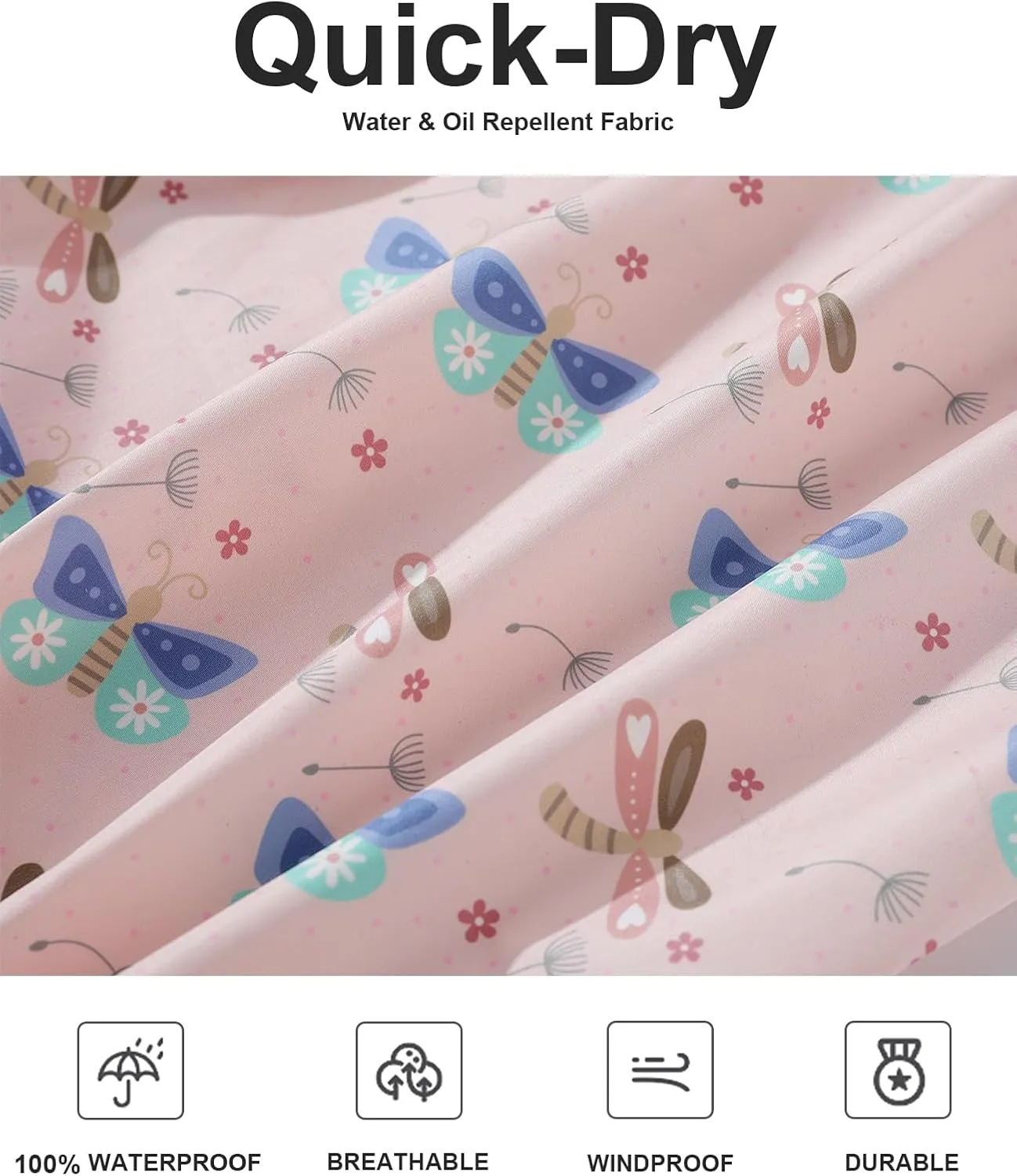 Kids Raincoat Girls Boys Rain Jacket Hooded Rain Poncho Rainproof Cape Rainwear Reusable Outwear