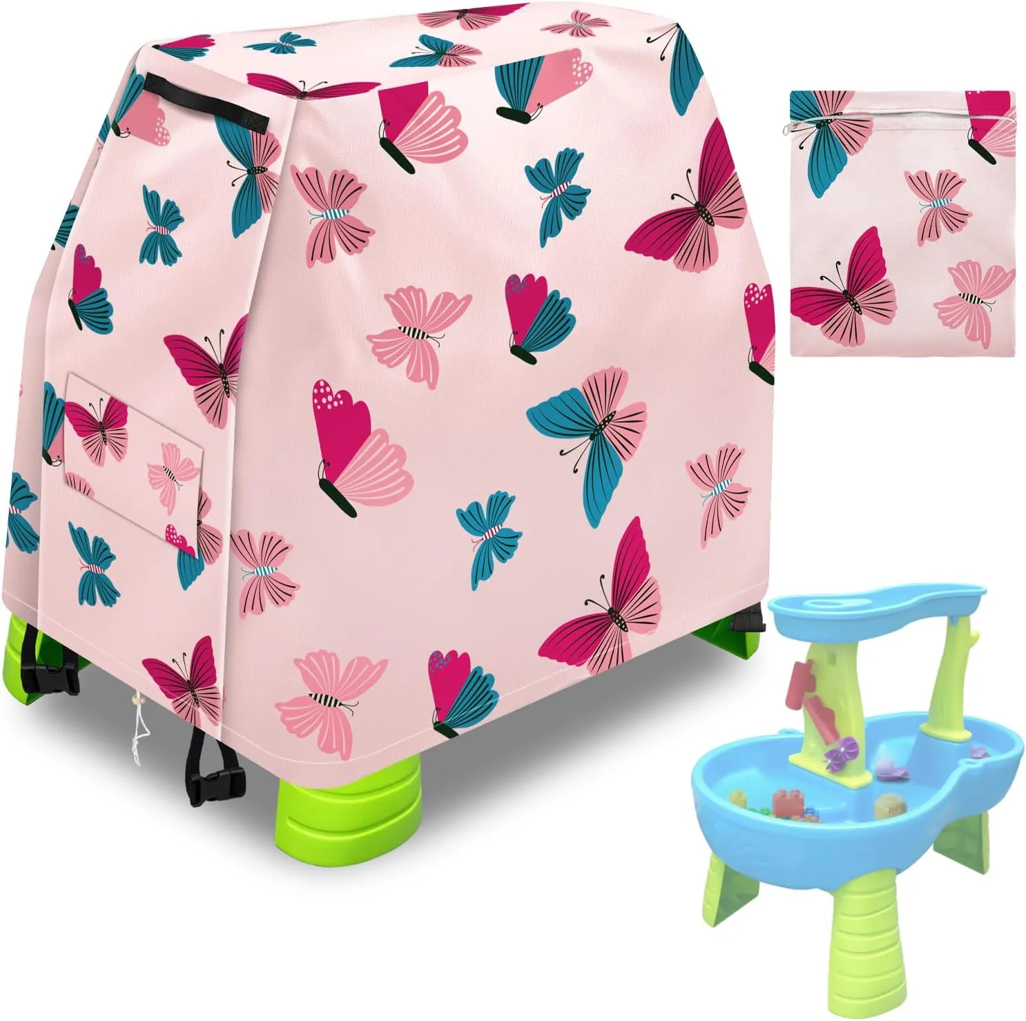 Kids Water Table Cover for Step 2 Rain Showers Splash Pond Water Table, Outdoor Play Toys Cover for Water Table for Toddlers 1-3, Waterproof Dust Proof Water Table Accessories-Cover only（A）