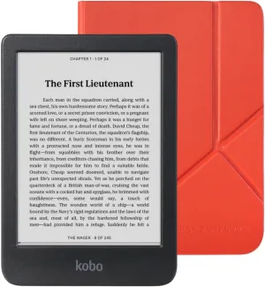 Kobo Clara BW eReader with Case Bundle (Cayenne Red SleepCover, Case Bundle)
