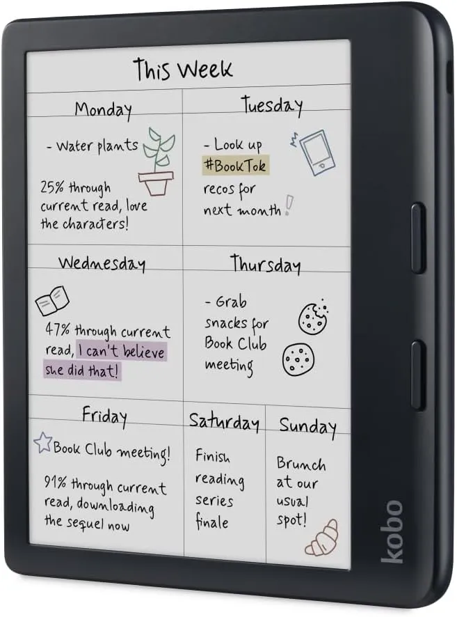 Kobo Libra Colour Black eReader with Case Bundle