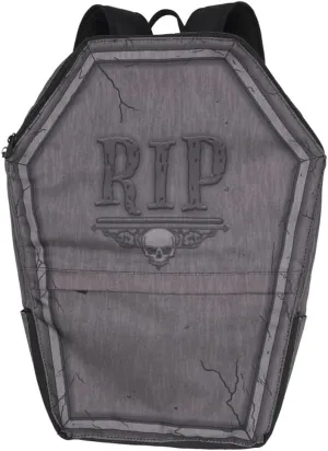 kreepsville 666 Tombstone Coffin RIP Gothic Zippered Backpack