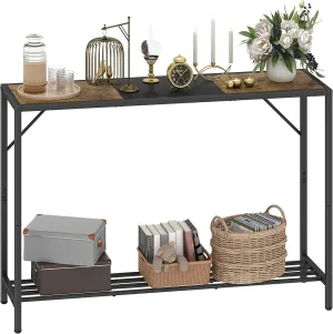 LAATOOREE Console Table, 41.7" Industrial Entryway Table with Shelf, Narrow Sofa Table for Hallway, Entrance Hall, Corridor, Foyer, Living Room