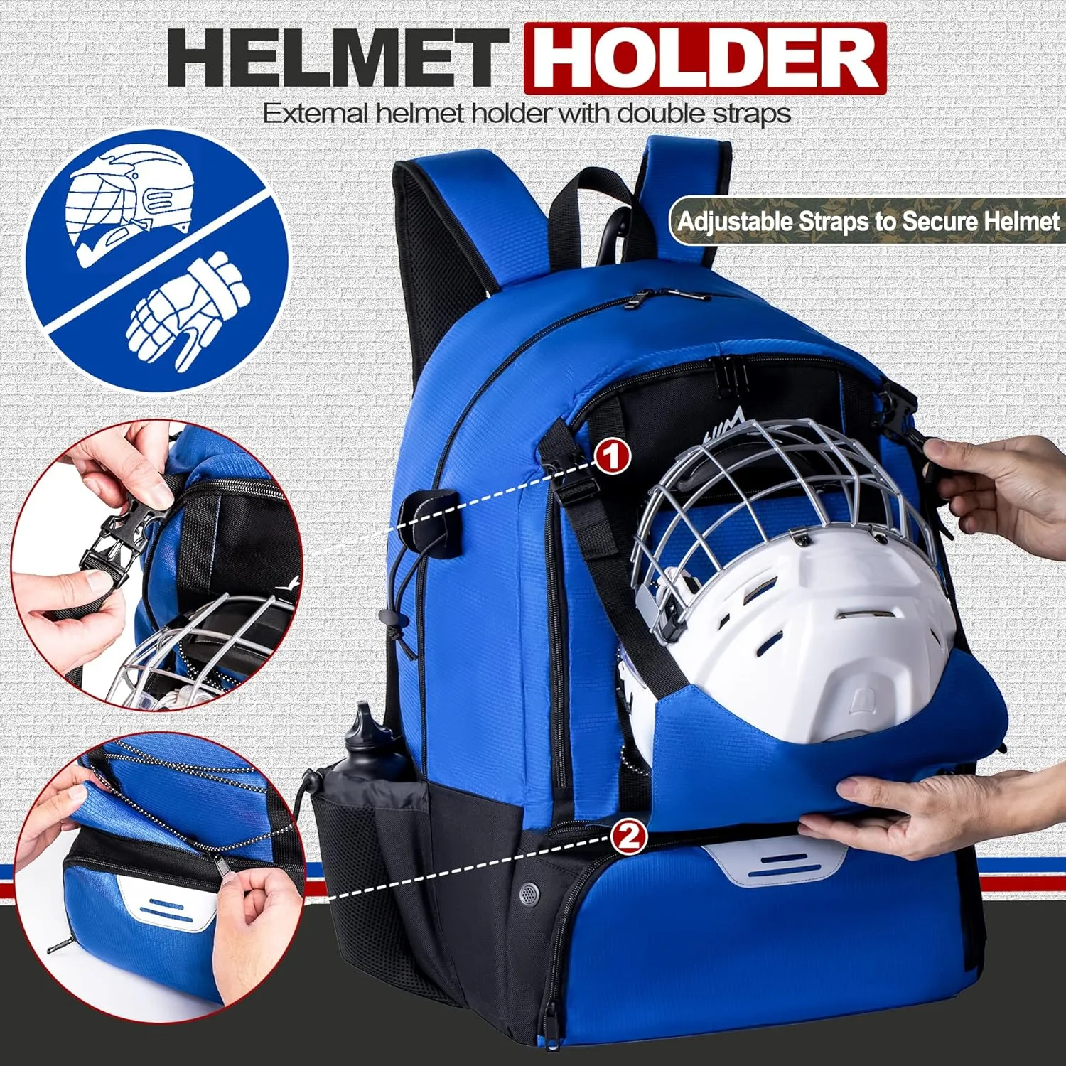 Lacrosse Bag Extra Large Lacrosse Backpack with Tow Stick Holder