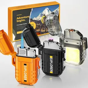 Lafagiet 3 Pack of Electric Lighter Torch Lighter Coil Lighter, USB C Recharge, Waterproof Windproof Lighters for Candle, Camping, Survival Tactical Gear (NO Butane Gas)