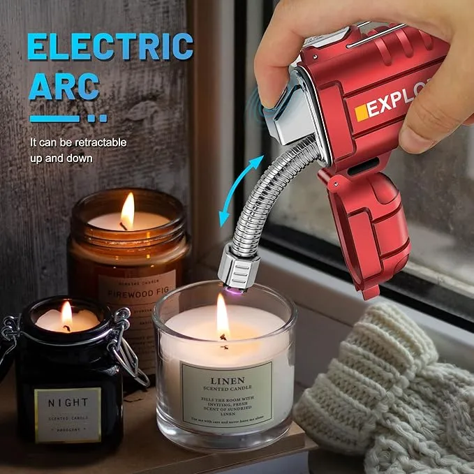lafagiet USB C Rechargeable Lighter, 360° Flexible Neck, Wind & Water Proof, Electric Arc Lighters for Candle, Camping