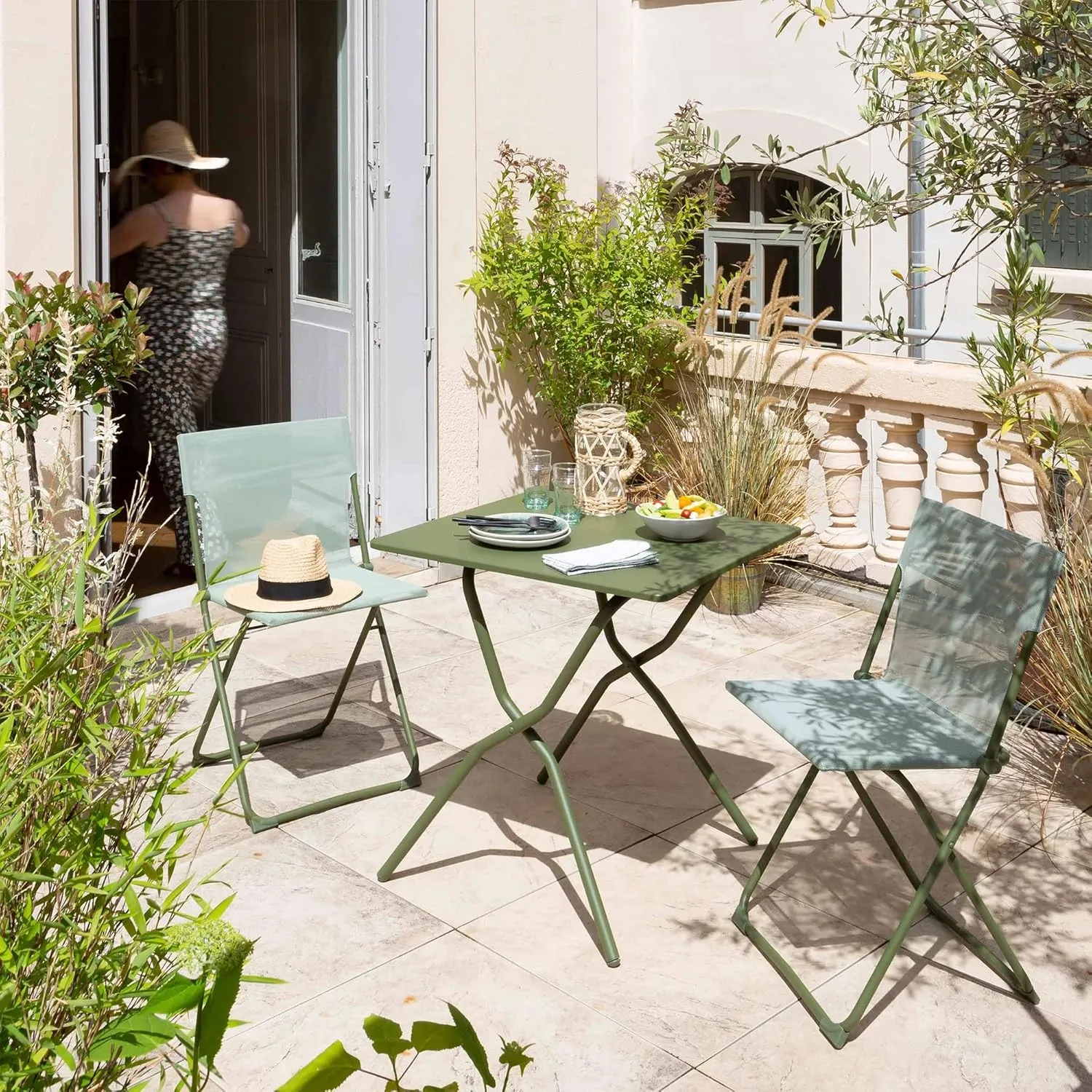 Lafuma Balcony Patio Table, Moss Green