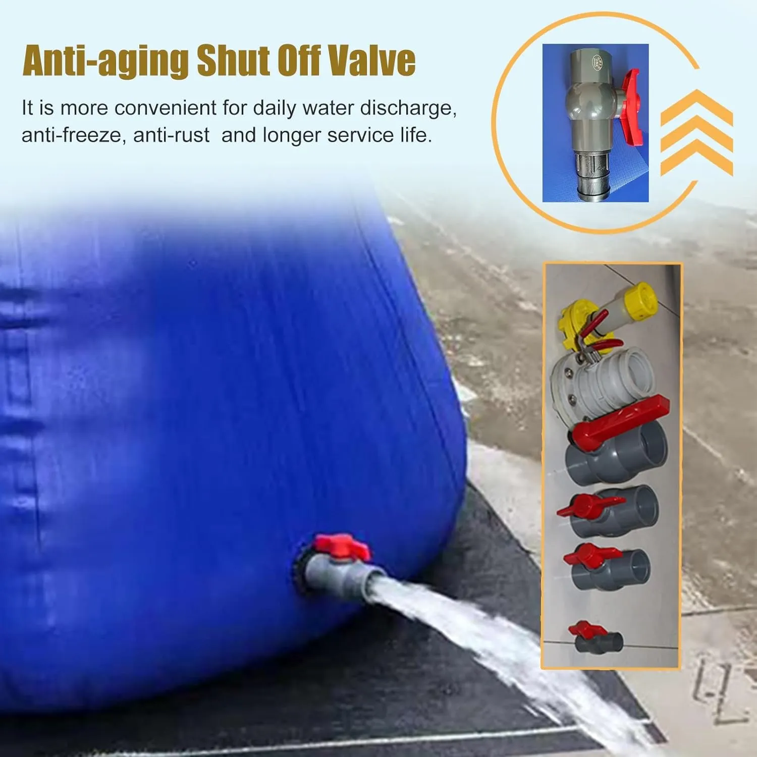 Large Capacity Soft Water Bag Movable Large Water Container Water Reservoir, 53 132 264 317 528 Gallon, Foldable Heavy Duty Blue Water Storage for Breeding/Agricultural(150x100x110cm/1200L/317 Gallon)