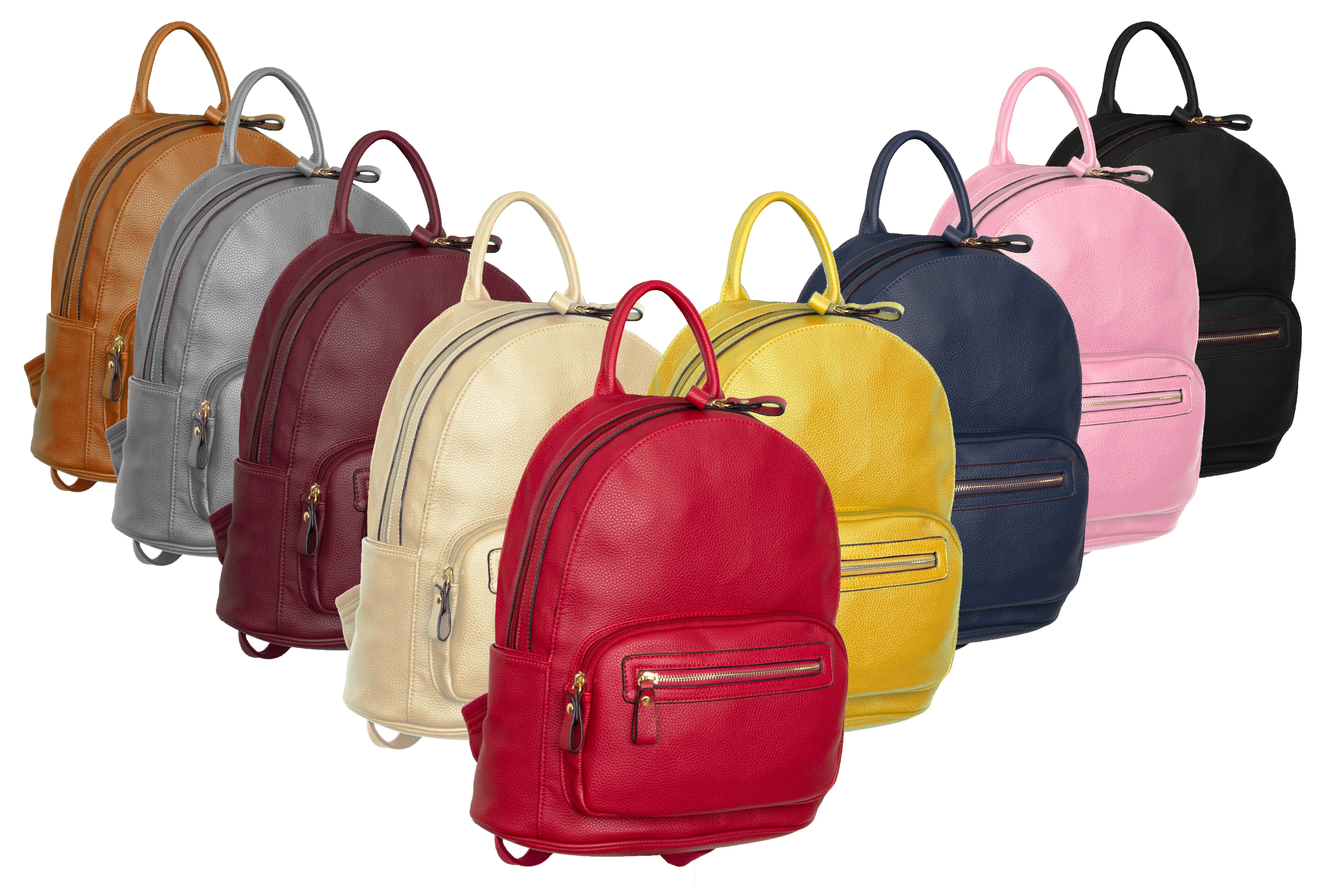 Large Faux Leather Backpack