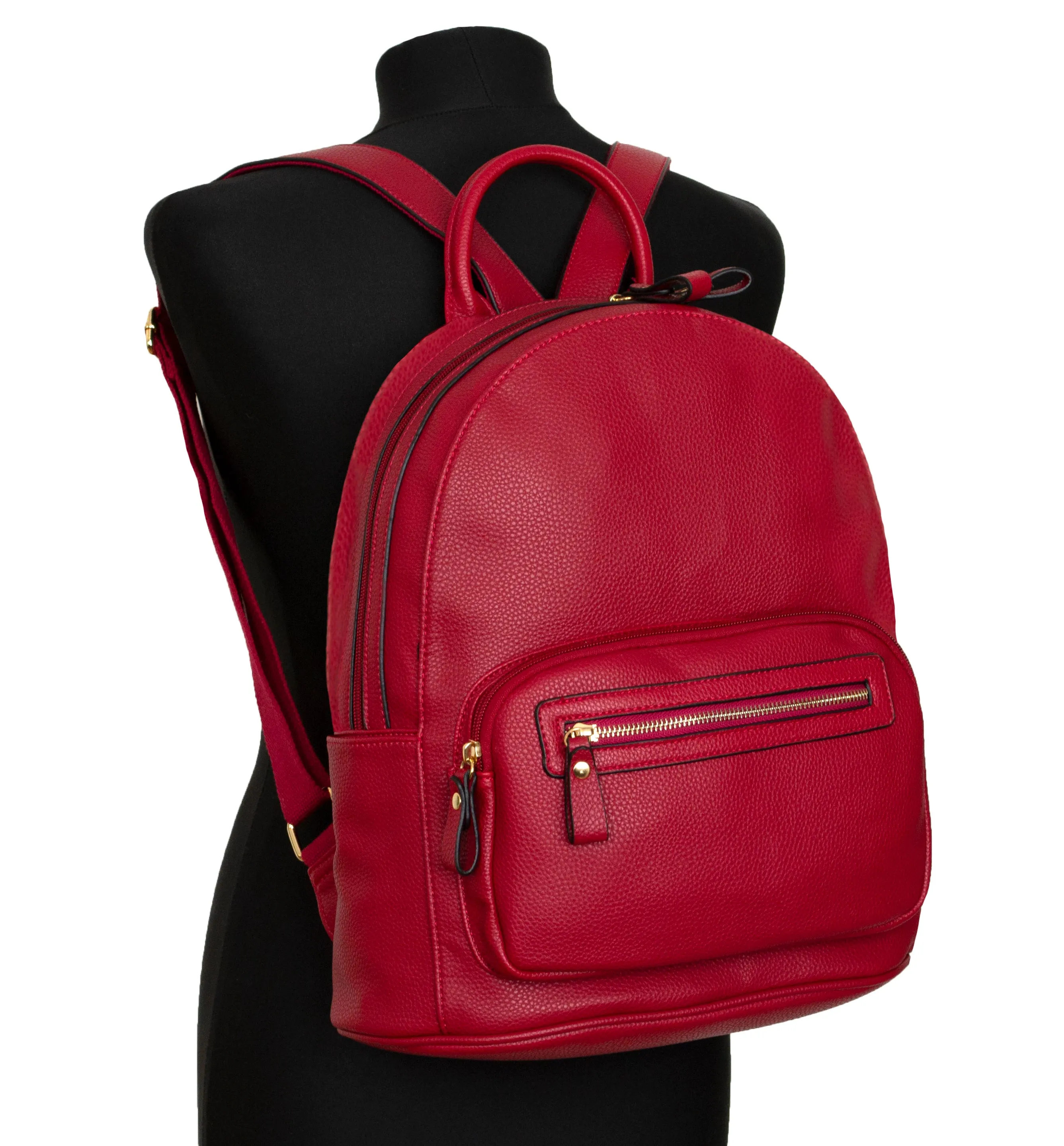 Large Faux Leather Backpack