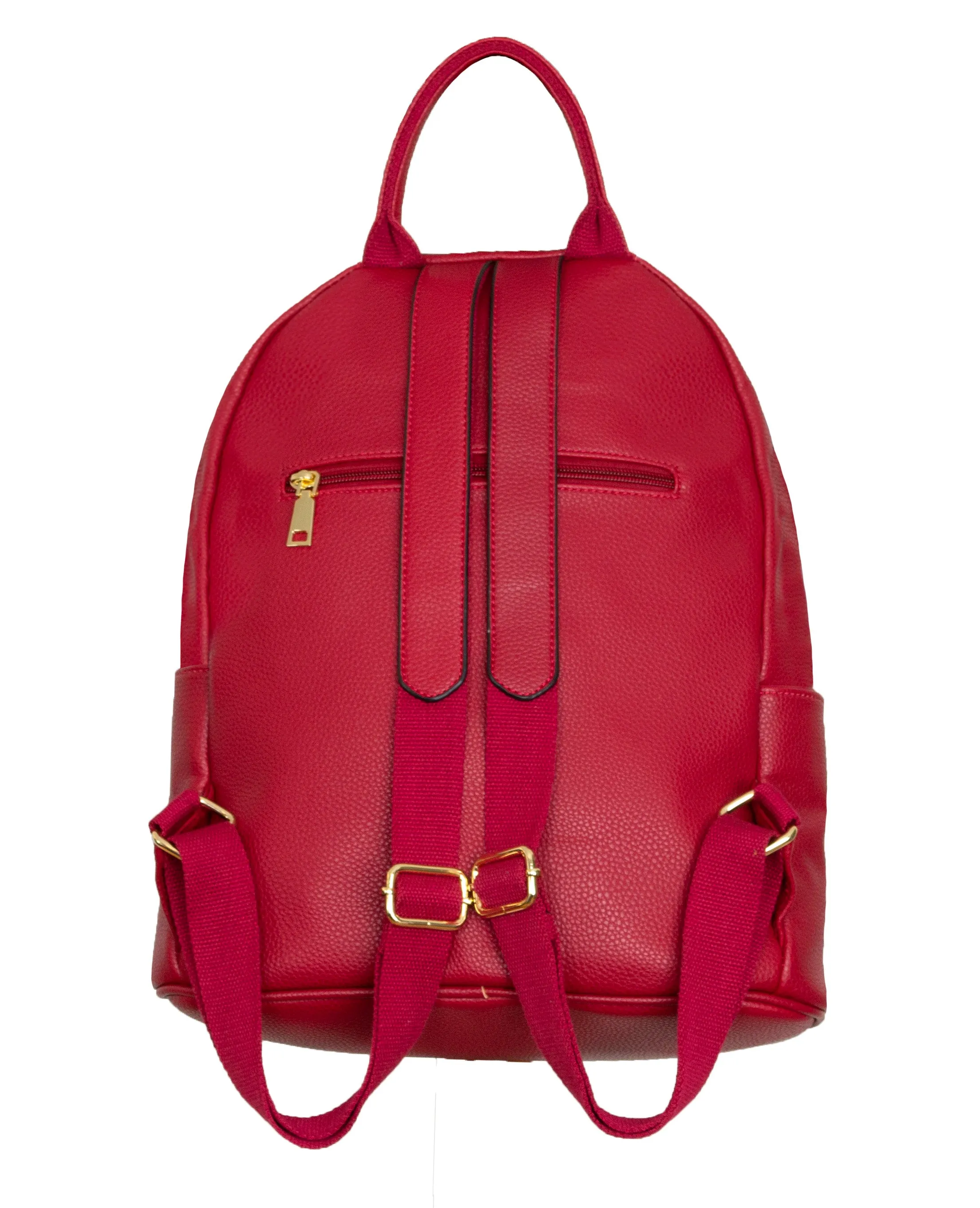 Large Faux Leather Backpack