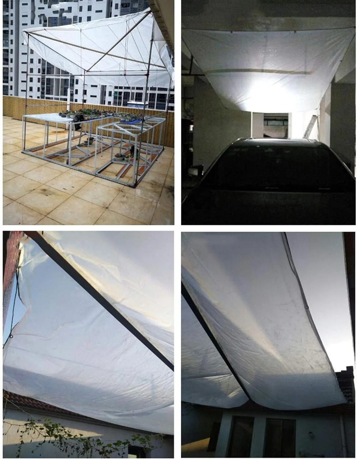 Large Tarpaulin Waterproof Heavy Duty Double Layer Transparent Rainproof Cloth Thicken Sun Room Tarpaulin Windproof Keep Warm Ground Sheet, Multiple Specifications(1.8x2m)