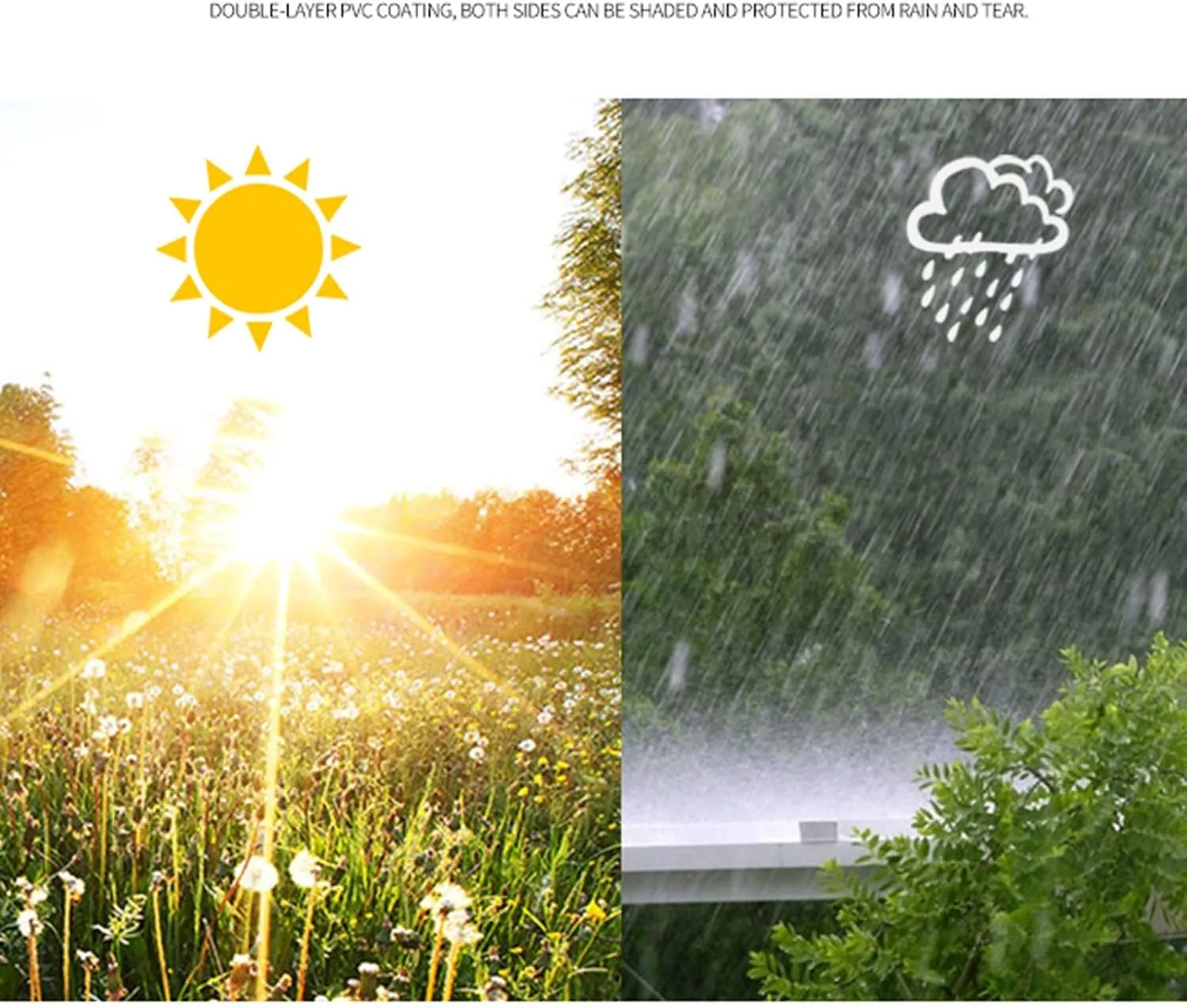 Large Tarpaulin Waterproof Heavy Duty Double Layer Transparent Rainproof Cloth Thicken Sun Room Tarpaulin Windproof Keep Warm Ground Sheet, Multiple Specifications(1.8x2m)
