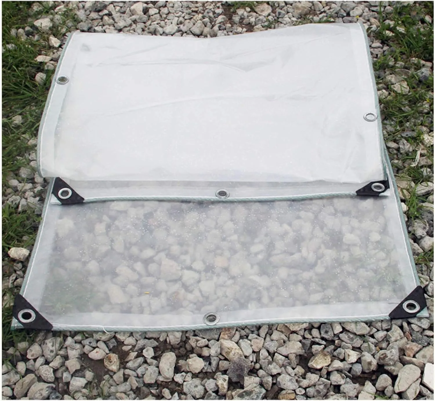 Large Tarpaulin Waterproof Heavy Duty Double Layer Transparent Rainproof Cloth Thicken Sun Room Tarpaulin Windproof Keep Warm Ground Sheet, Multiple Specifications(1.8x2m)