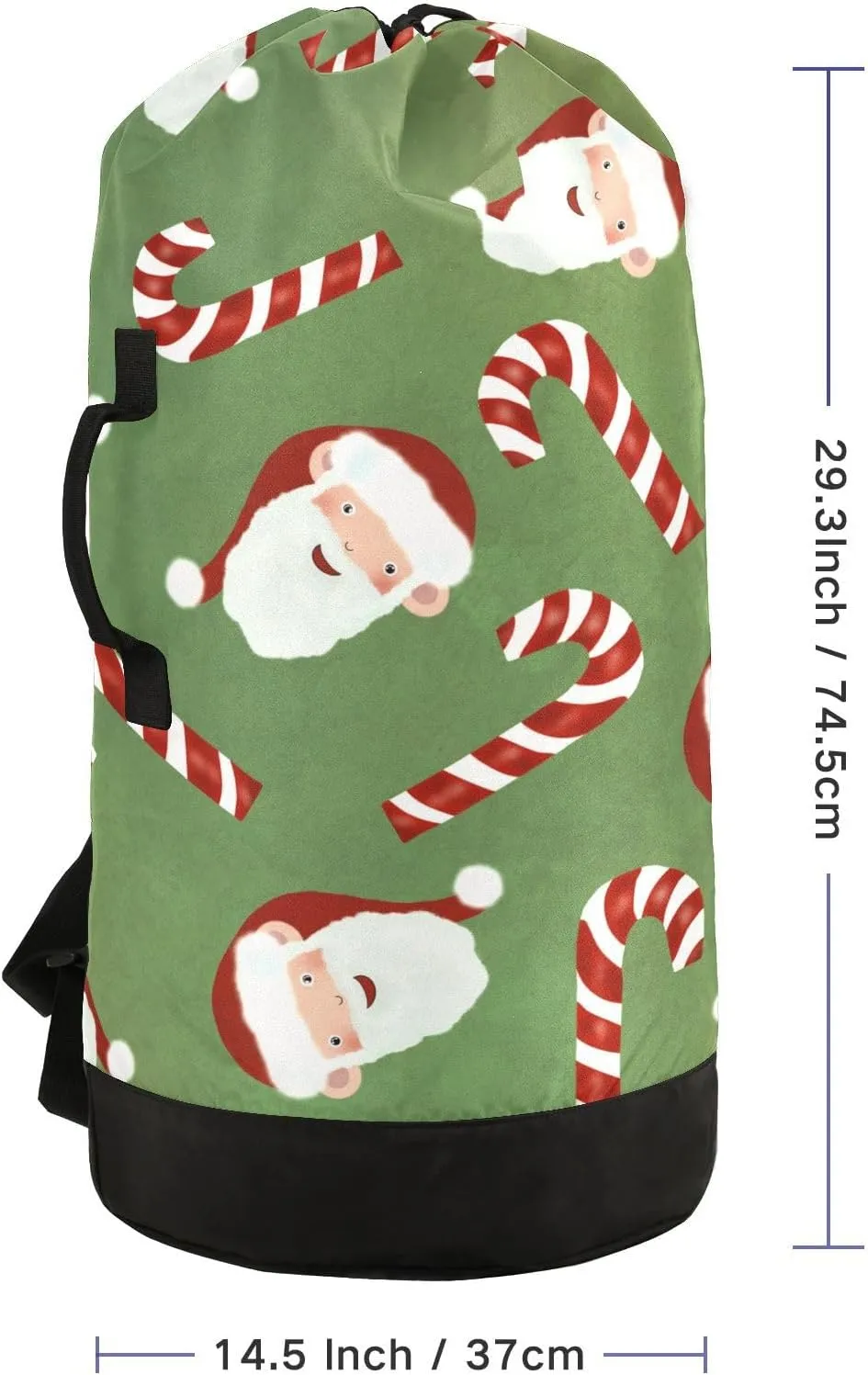 Laundry Backpack Laundry Bag with Adjustable Shoulder Straps Handle Dirty Laundry Bag for Traveling Camp College Dorm Heavy Duty Waterproof Large Capacity Christmas Santa Clause