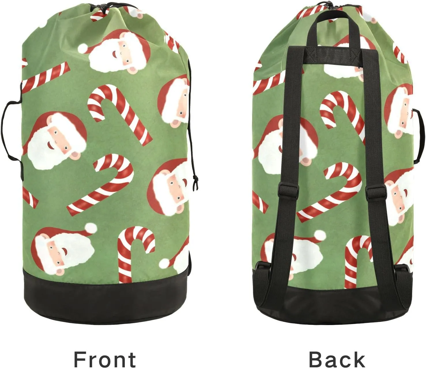 Laundry Backpack Laundry Bag with Adjustable Shoulder Straps Handle Dirty Laundry Bag for Traveling Camp College Dorm Heavy Duty Waterproof Large Capacity Christmas Santa Clause