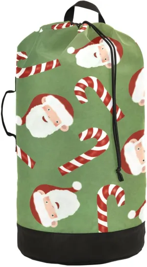 Laundry Backpack Laundry Bag with Adjustable Shoulder Straps Handle Dirty Laundry Bag for Traveling Camp College Dorm Heavy Duty Waterproof Large Capacity Christmas Santa Clause