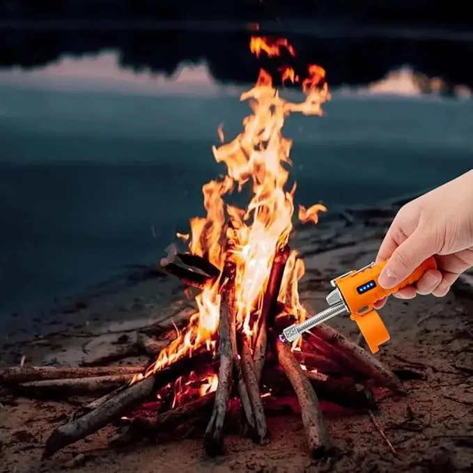 LcFun Electric Lighters Rechargeable Lighters Flexible Neck Dual Arc Electronic Lighter USB C Lighter with LED Battery Indicator and Flashlight for Candle, Camping, Hiking, Outdoor Adventure