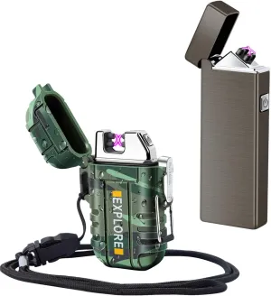 LcFun Waterproof Lighter & Dual Arc Electric Lighter