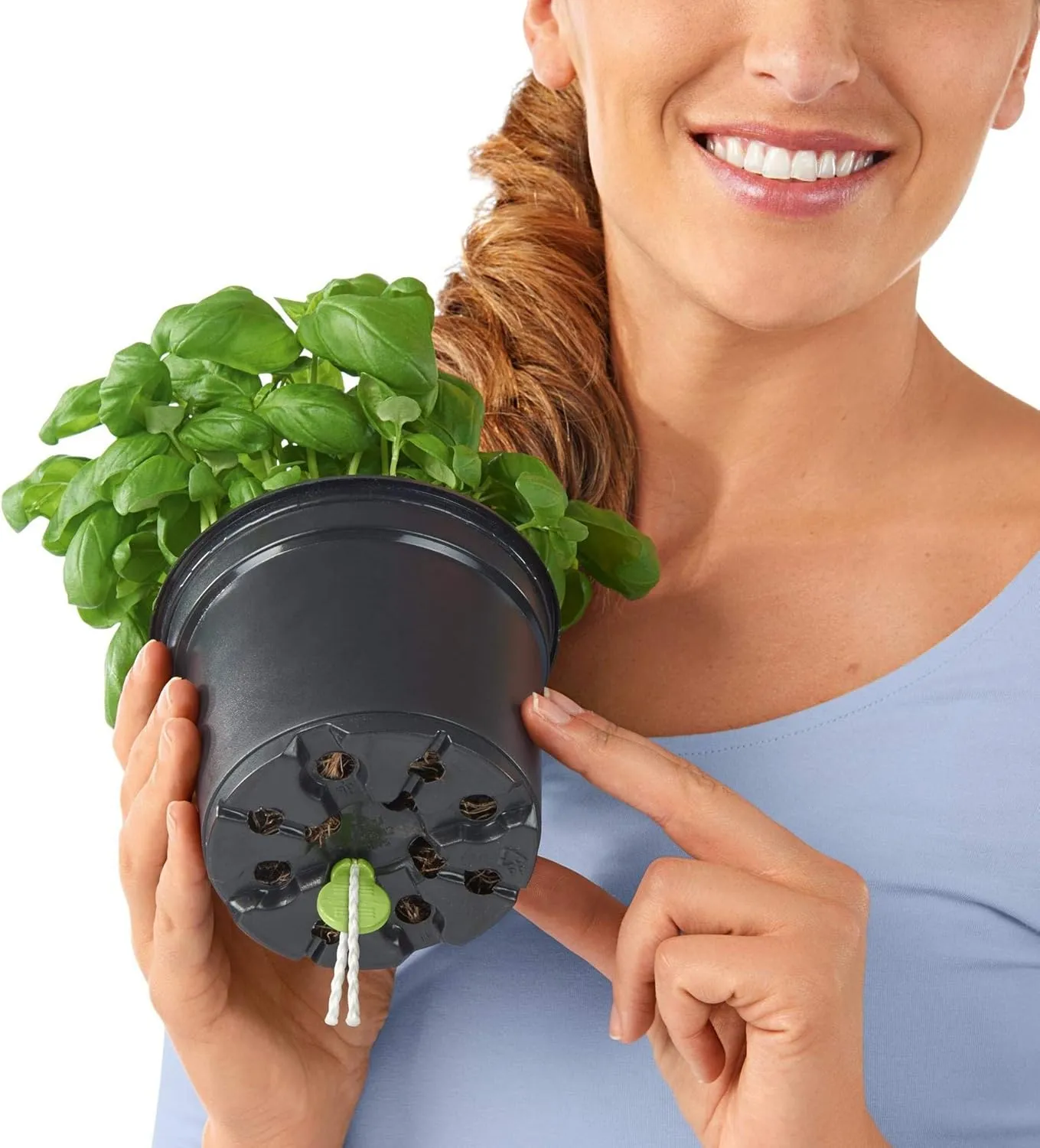 Lechuza 13580 Cube Color 16 Self-Watering Planter for Indoor and Outdoor Use, 7" x 7" x 6", White