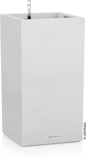 Lechuza 13627 Canto Color 40 Self-Watering Planter for Indoor and Outdoor Use, 16" x 16" x 30", White