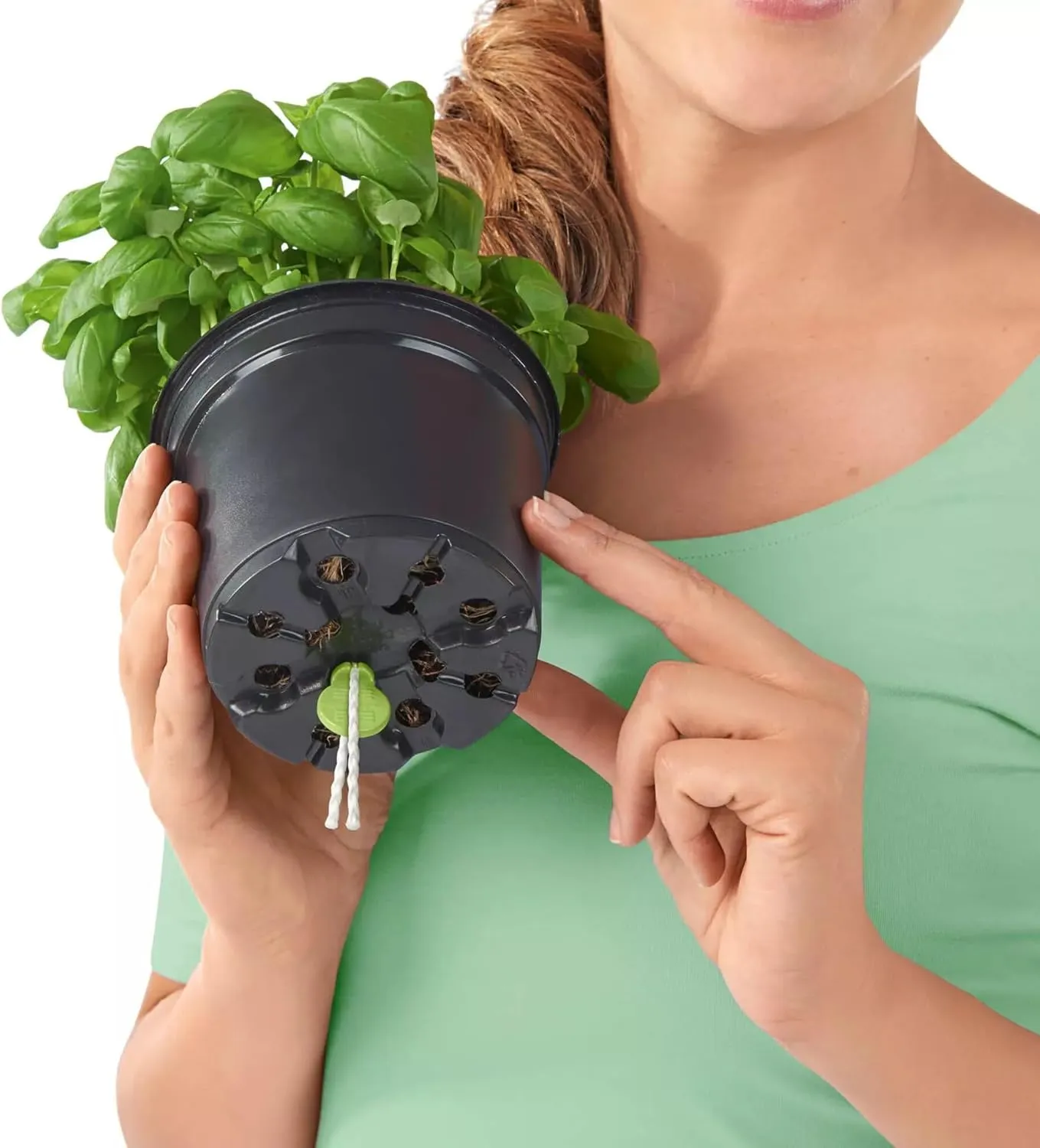 Lechuza 13684 Cube Color Triple Self-Watering Planter for Indoor and Outdoor Use, 16" x 5.5" x 5.25", Slate