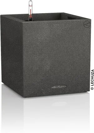 Lechuza 13702 Canto Color 30 Square Self-Watering Garden Planter, Graphite Black