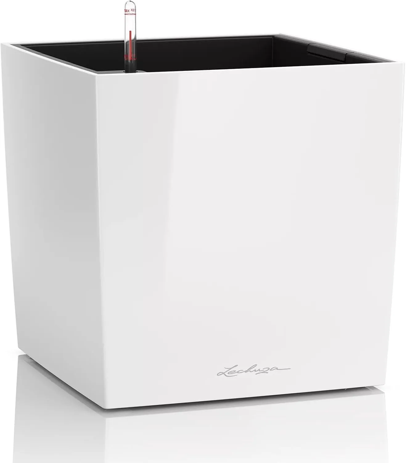 Lechuza 16460 Cube Premium 30, White Glossy, 30x30x30 cm