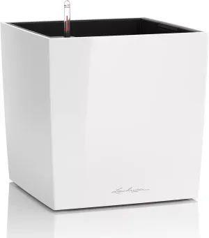 Lechuza 16460 Cube Premium 30, White Glossy, 30x30x30 cm