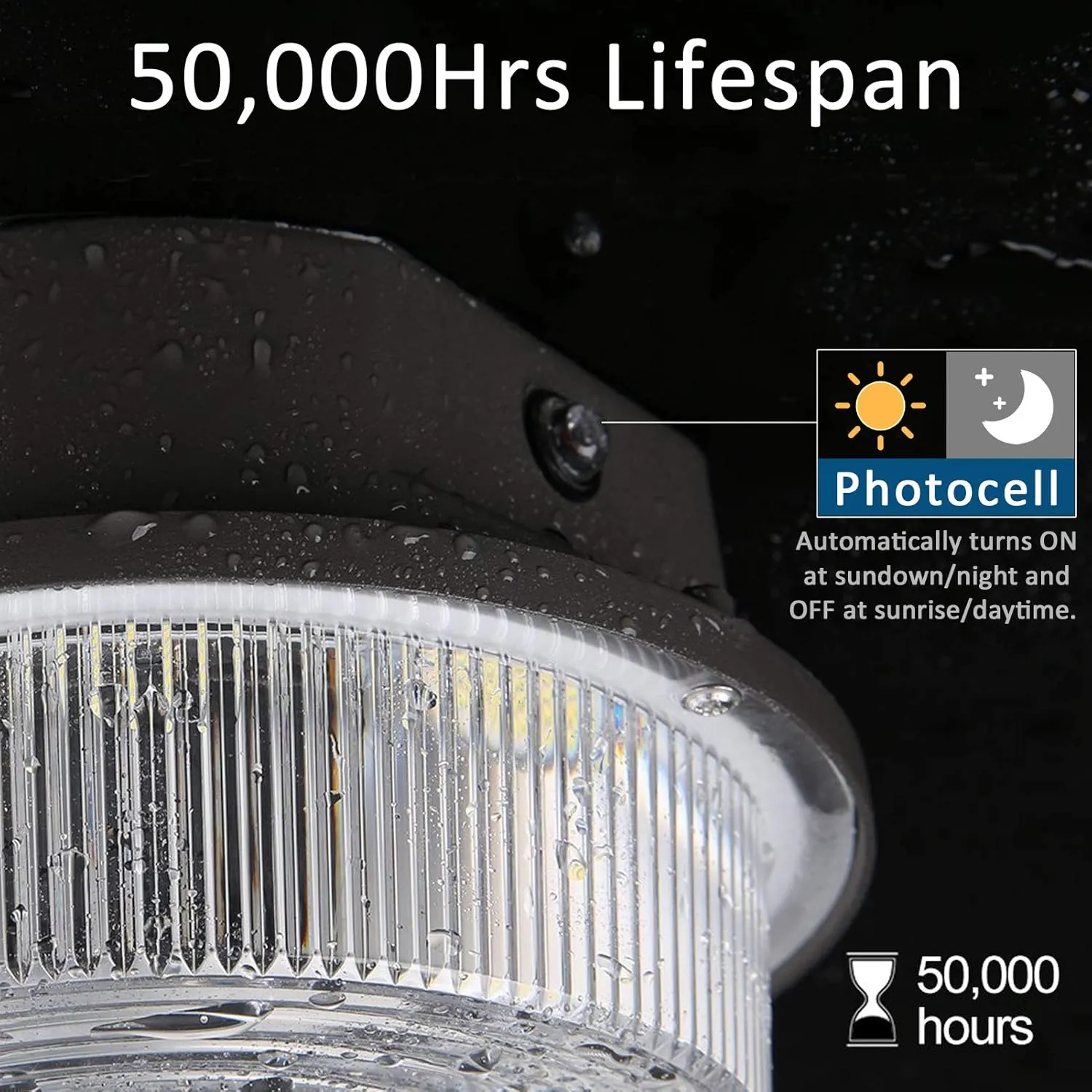 LED Barn Light 50W, Dusk to Dawn Outdoor Yard Light with Photocell Ultra Brightness 5000K Daylight 7500lm, 500W MH/HPS Replacement, AC100-277V IP65 Waterproof for Farmhouse Area