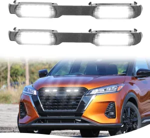 LED Front Grille Lights for Nissan Kicks 2021-2024 Grill Light Bar Running Lamps for Kicks Car Accessories S SV SR 623109VC5A (White)