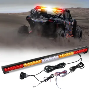 LED Offroad Rear Chase Strobe Light Bar Safety Flashing Emergency Light bar w/Brake, Running, Turn Signal & Strobe Lights for Polaris RZR XP 1000, Can-Am Yamaha UTV, ATV, 4x4 Trucks (RYWYR)