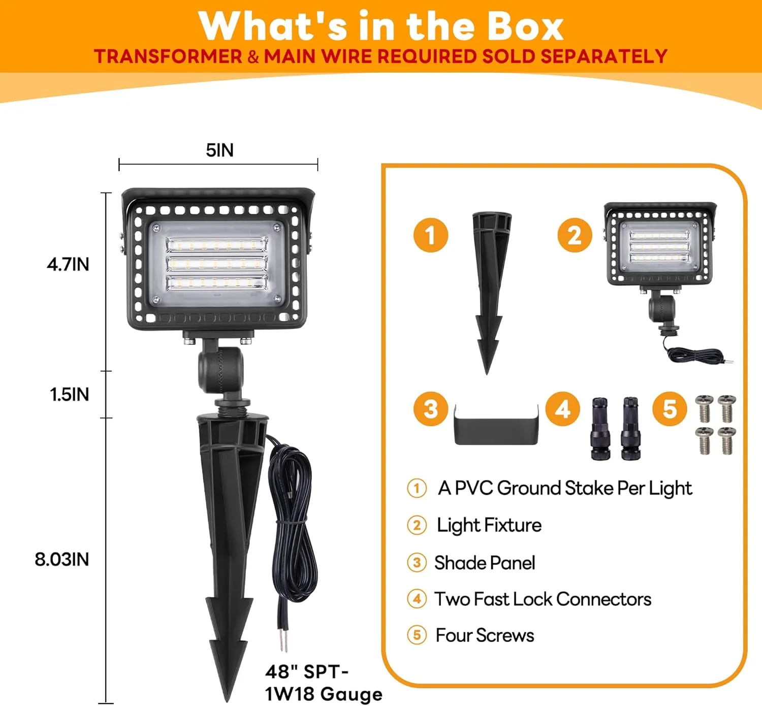 LED Outdoor Flood Lights - 12V Wall Wash Landscape Light, 5/10/15/20W & 3000K/4000K/5000K Selectable, Aluminum Waterproof Black Wide Angle Lighting for Sign Garden Tree 6 Pack