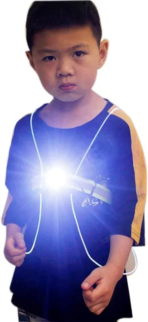 LED Running Vest Light Rechargeable Reflective Safety Ultralight Bright Chest Lamp Adjustable Visibility Lightweight Rainproof Multicolored Fiber Optics for Women Men Kids Jogging Biking Riding