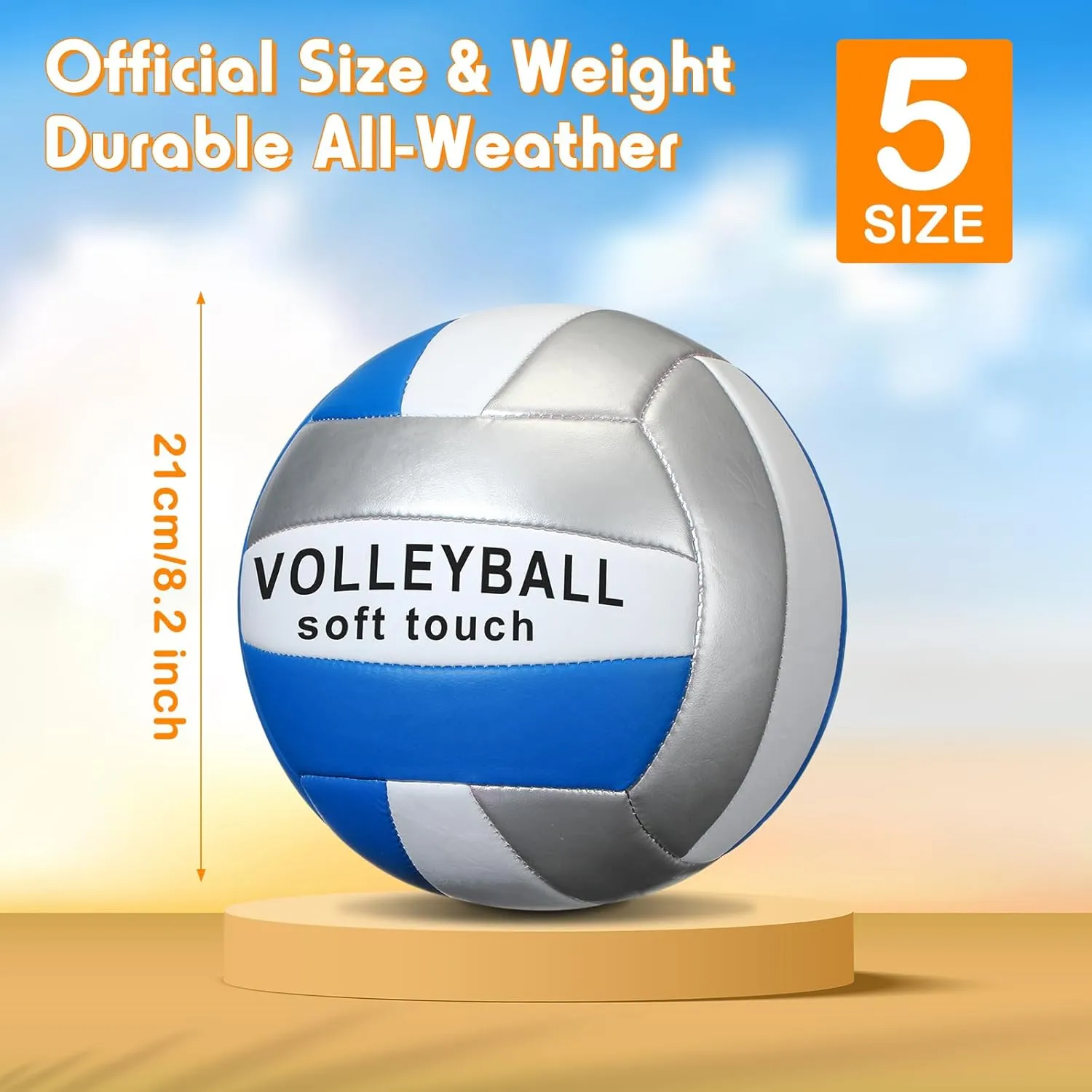 Libima 4 Pcs Volleyballs Official Size 5 with Pump and Net Bag Soft Waterproof Volleyballs for Kids Teens Adults Beginners Training Indoor Outdoor Beach Pool Backyard Gym Back to School