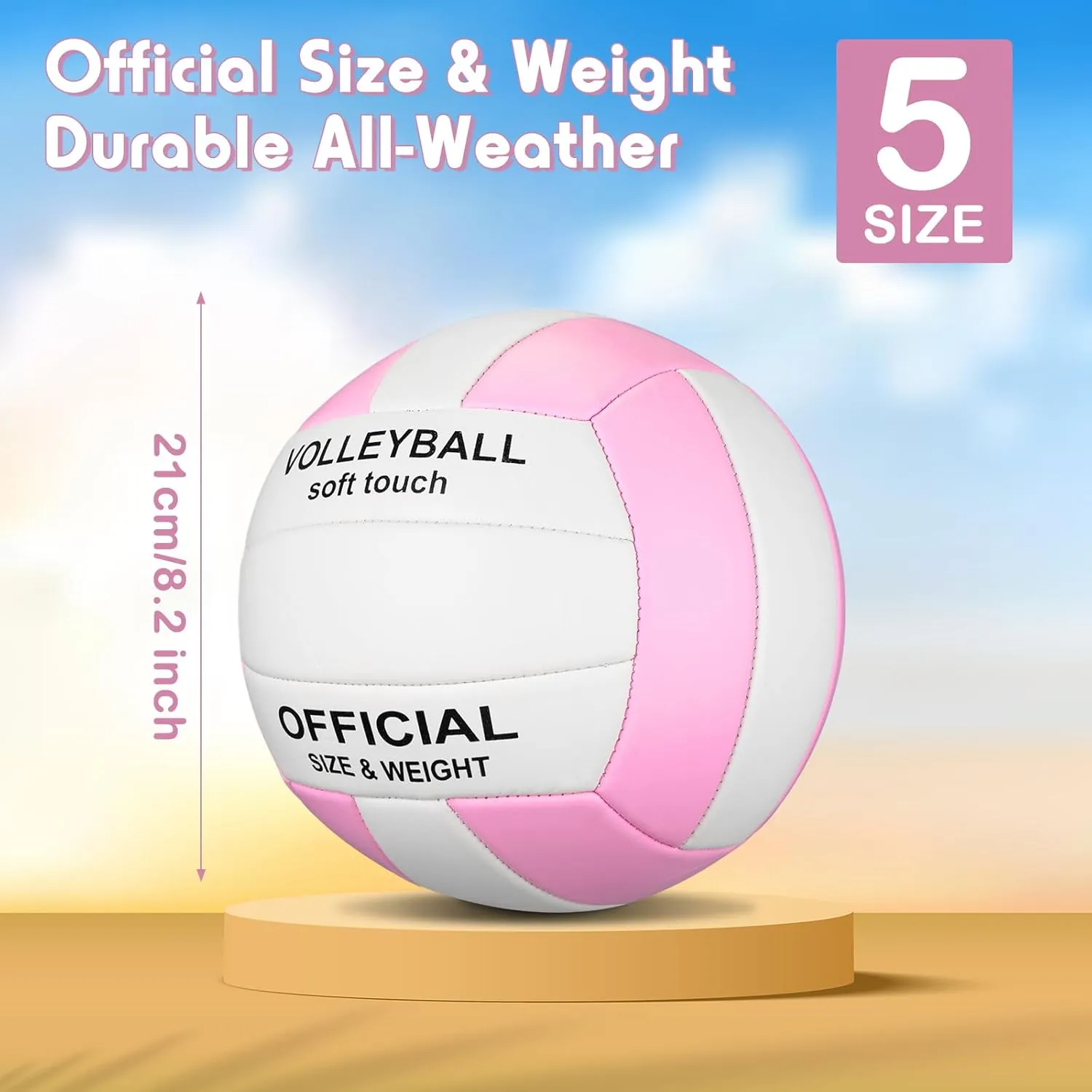 Libima 4 Pcs Volleyballs Official Size 5 with Pump and Net Bag Soft Waterproof Volleyballs for Kids Teens Adults Beginners Training Indoor Outdoor Beach Pool Backyard Gym Back to School