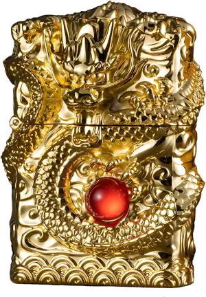 Lighter Dragon Candle Lighters Vintage Portable Antique Lighter Reusable Windproof Soft Flame Trench Lighters for Collection/Decorative/Gift/Present (Gold)