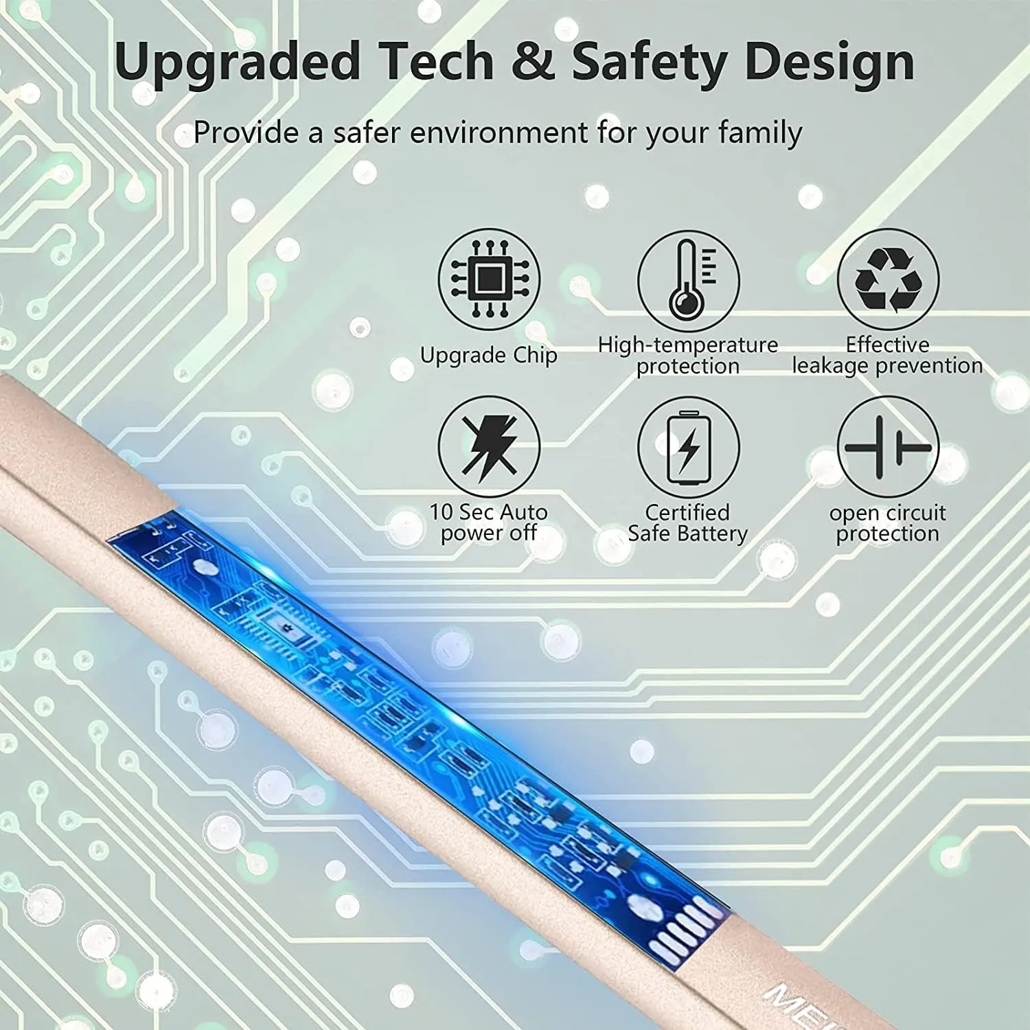 Lighter Electric Candle Lighter Long Electronic Rechargeable USB Arc Windproof Flameless Lighters for Candle Camping BBQ Birthday Women's Day Gifts for Women Mom Wife Men, Gold