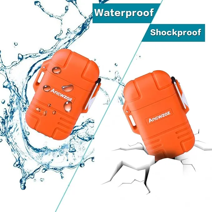 Lighter USB Rechargeable Lighter Outdoor Lighter Mini Lighter High-end Rechargeable Lighter for Garden Outdoor Activities(Orange)
