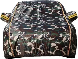 LinGKon Car Cover for Daimler DB18 1948-1953,Car Tarpaulin Waterproof Sun Protection UV Dustproof Scratch Resistant,Custom Car Cover for Indoor and Outdoor with Side Zipper Reflective Strip(Camo)