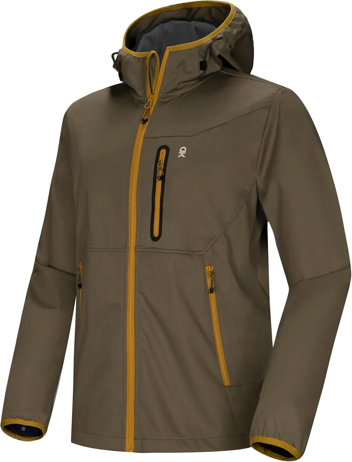 Little Donkey Andy Men's Lightweight Hooded Softshell Jacket for Running Travel Hiking, Windproof Outerwear, Water Repellent