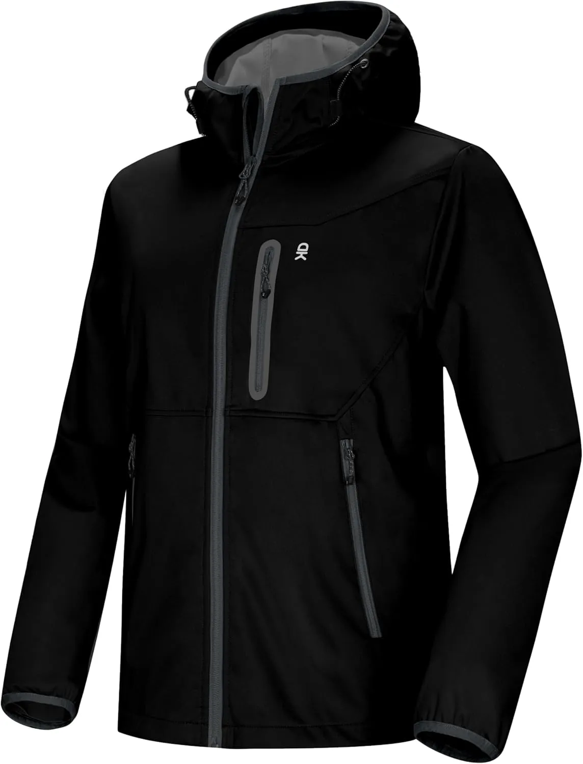 Little Donkey Andy Men's Lightweight Hooded Softshell Jacket for Running Travel Hiking, Windproof Outerwear, Water Repellent