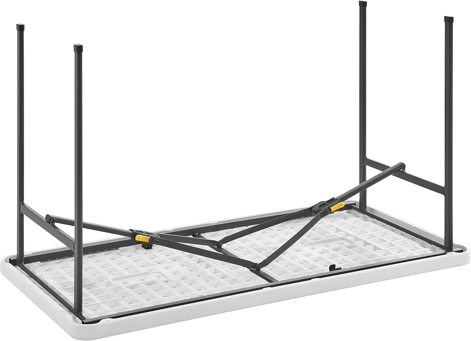 Living and More 4ft Straight Folding Utility Table, White, Indoor & Outdoor, Portable Desk, Camping, Tailgating, & Crafting Table