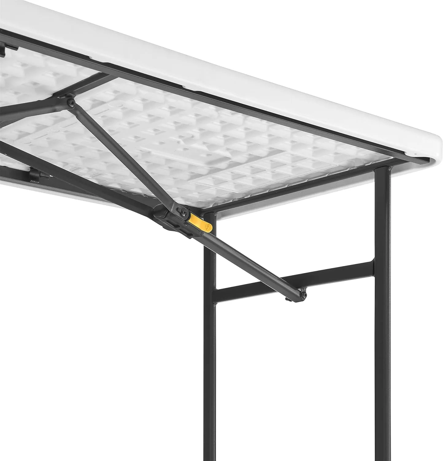 Living and More 4ft Straight Folding Utility Table, White, Indoor & Outdoor, Portable Desk, Camping, Tailgating, & Crafting Table
