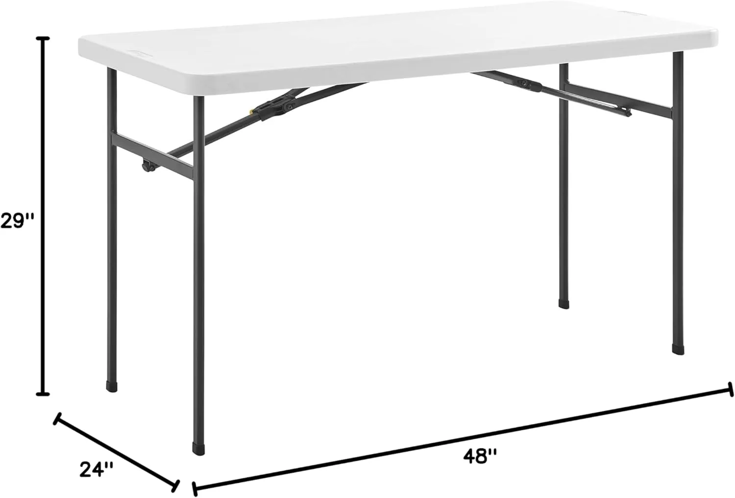 Living and More 4ft Straight Folding Utility Table, White, Indoor & Outdoor, Portable Desk, Camping, Tailgating, & Crafting Table