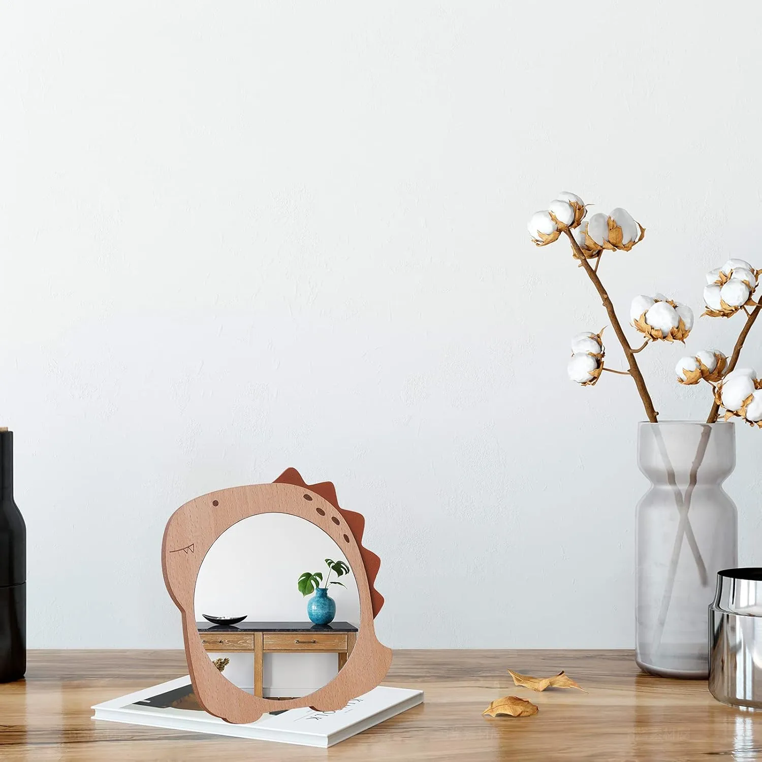 LONGSHENG - SINCE 2001 - Makeup Mirror Table Desk Vanity Mirror Adjustable Dinosaur Design Shaving Cosmetic Mirror Children Mirror Table Decor