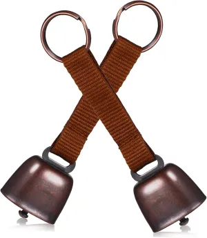 Loud Bear Bell 2 Pack Perfect for Camping Harvesting Hiking Durable Iron Compact Design Nylon Webbing